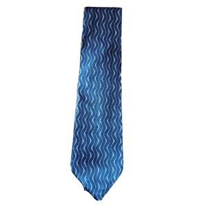 DKNY men’s tie blue geometric silk dress necktie